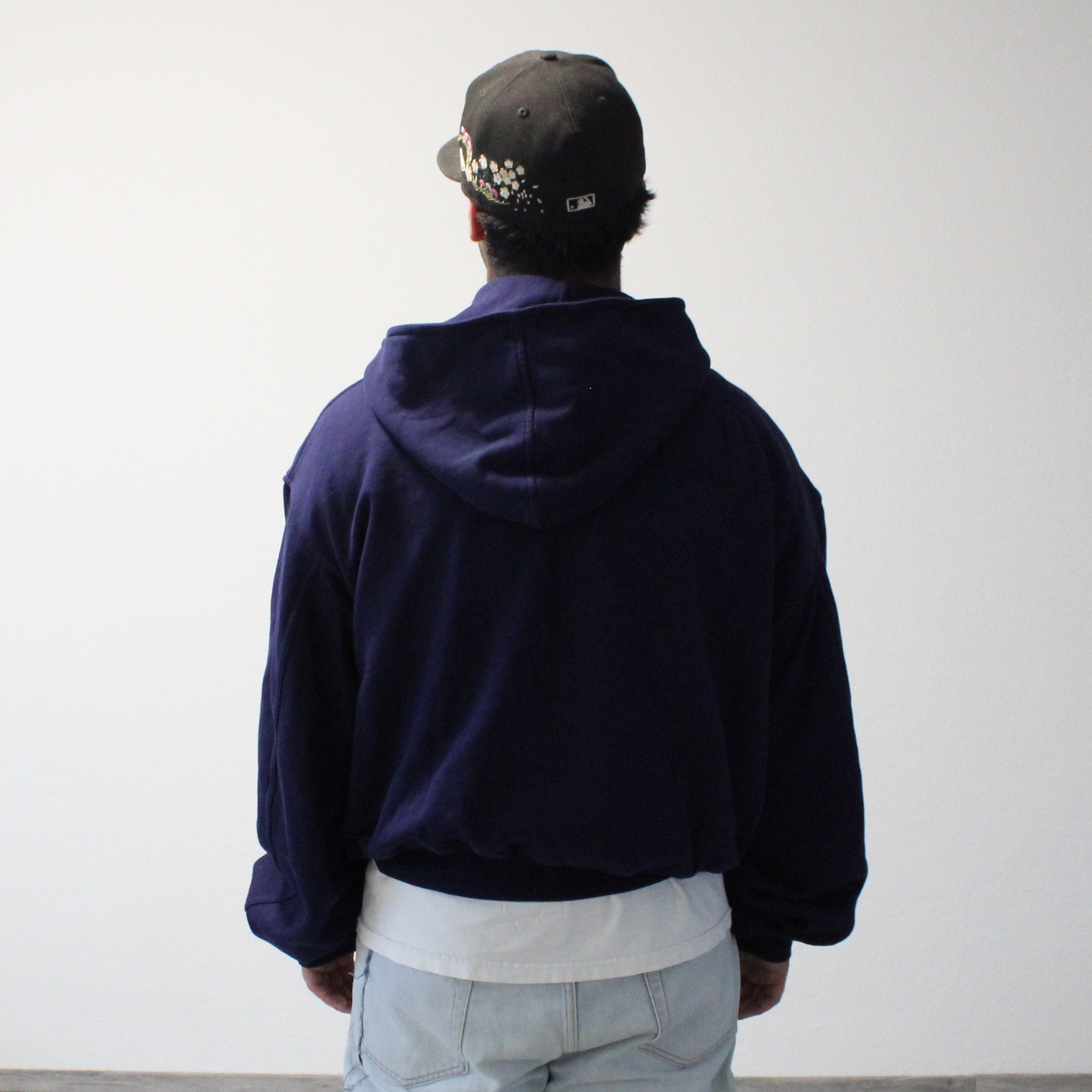 haider ackermann navy zip up