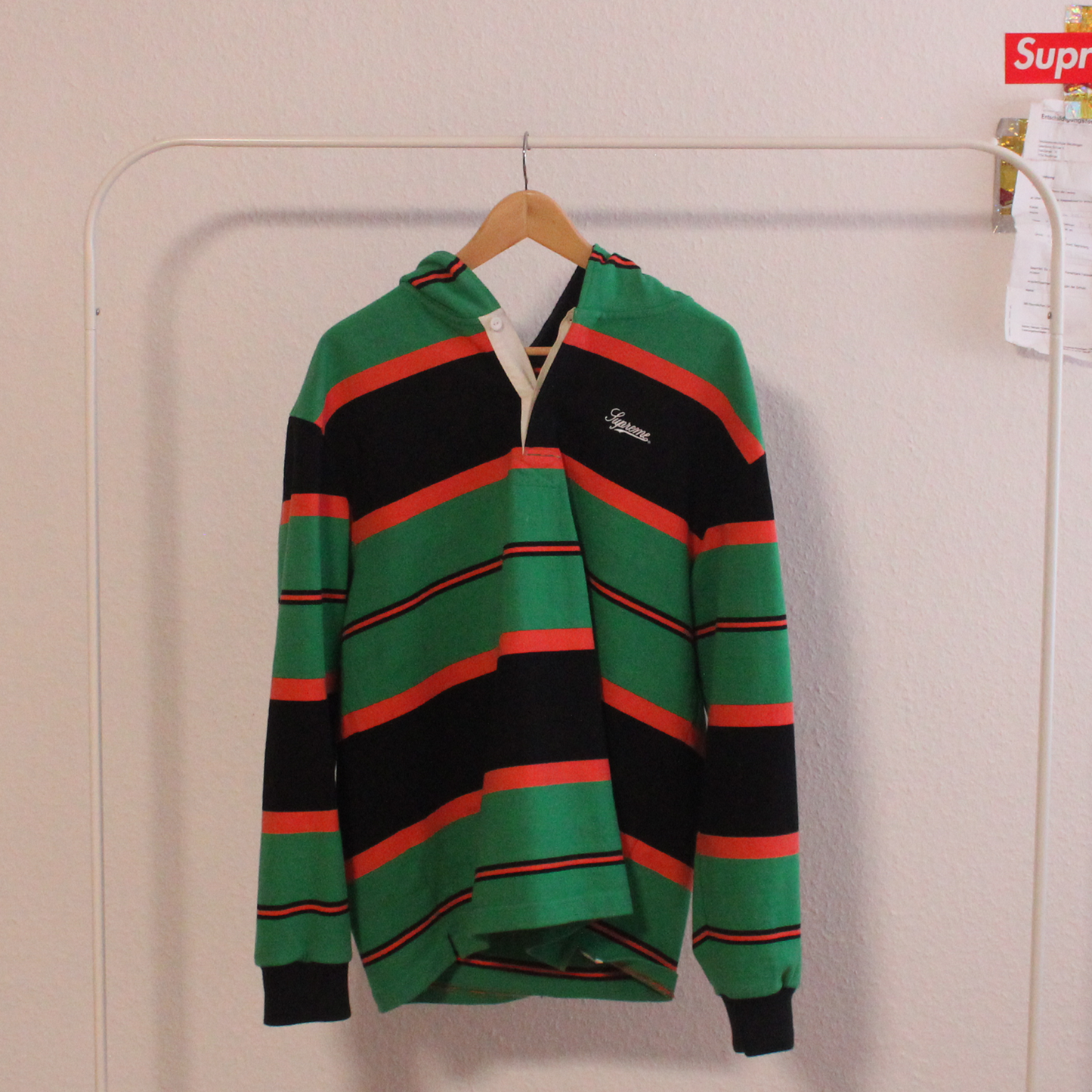 supreme fw24 hooded rugby hoddie