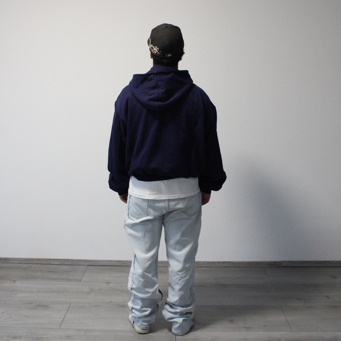 haider ackermann navy zip up