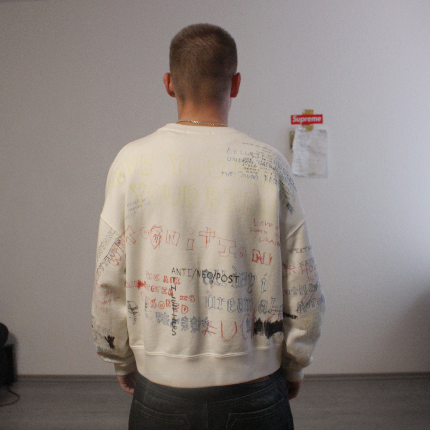 yeezy season 5 scribble crewneck