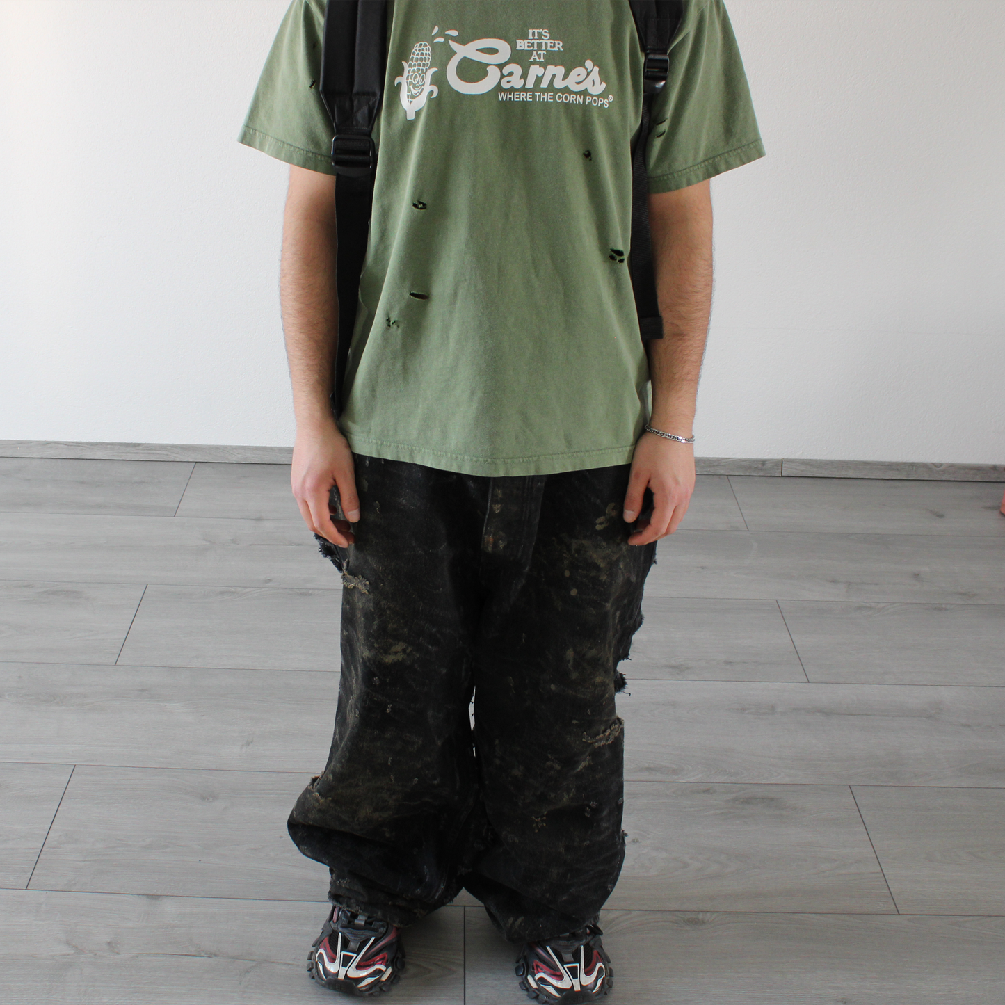 balenciaga ss23 mud show slashed denim