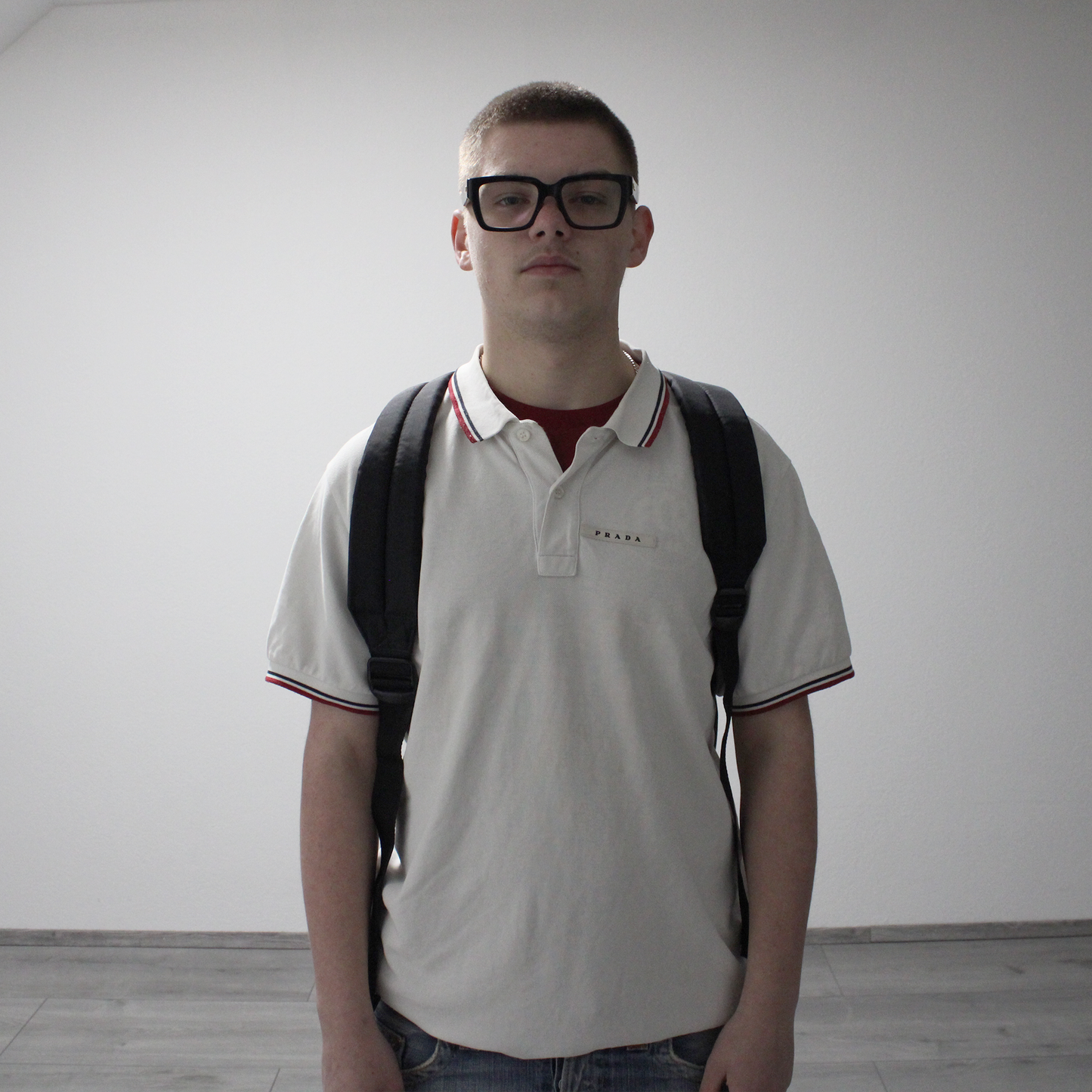 prada stripe logo polo