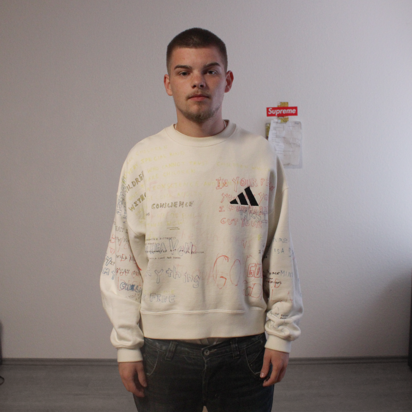 yeezy season 5 scribble crewneck