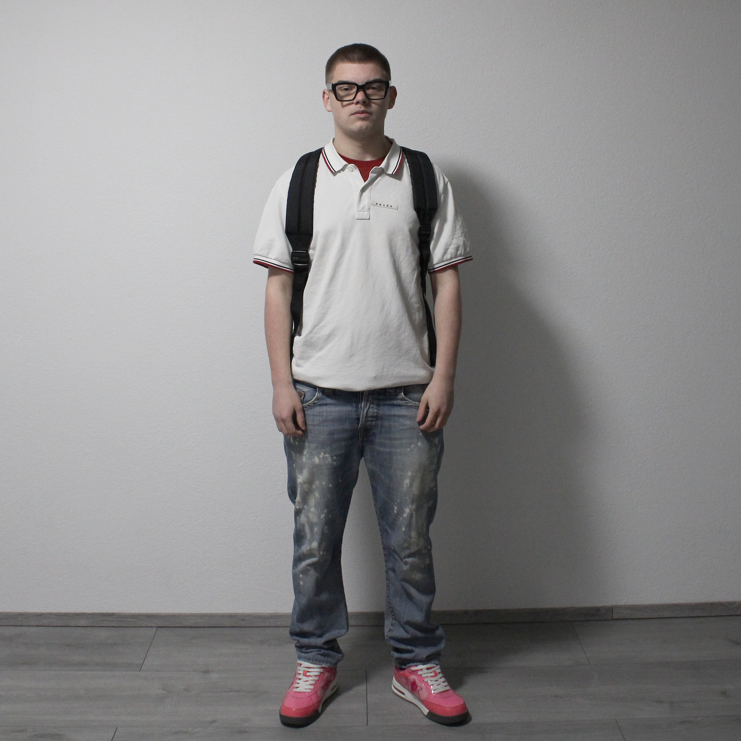 prada stripe logo polo