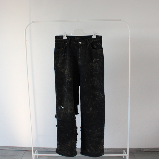 balenciaga ss23 mud show slashed denim